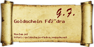 Goldschein Fédra névjegykártya
